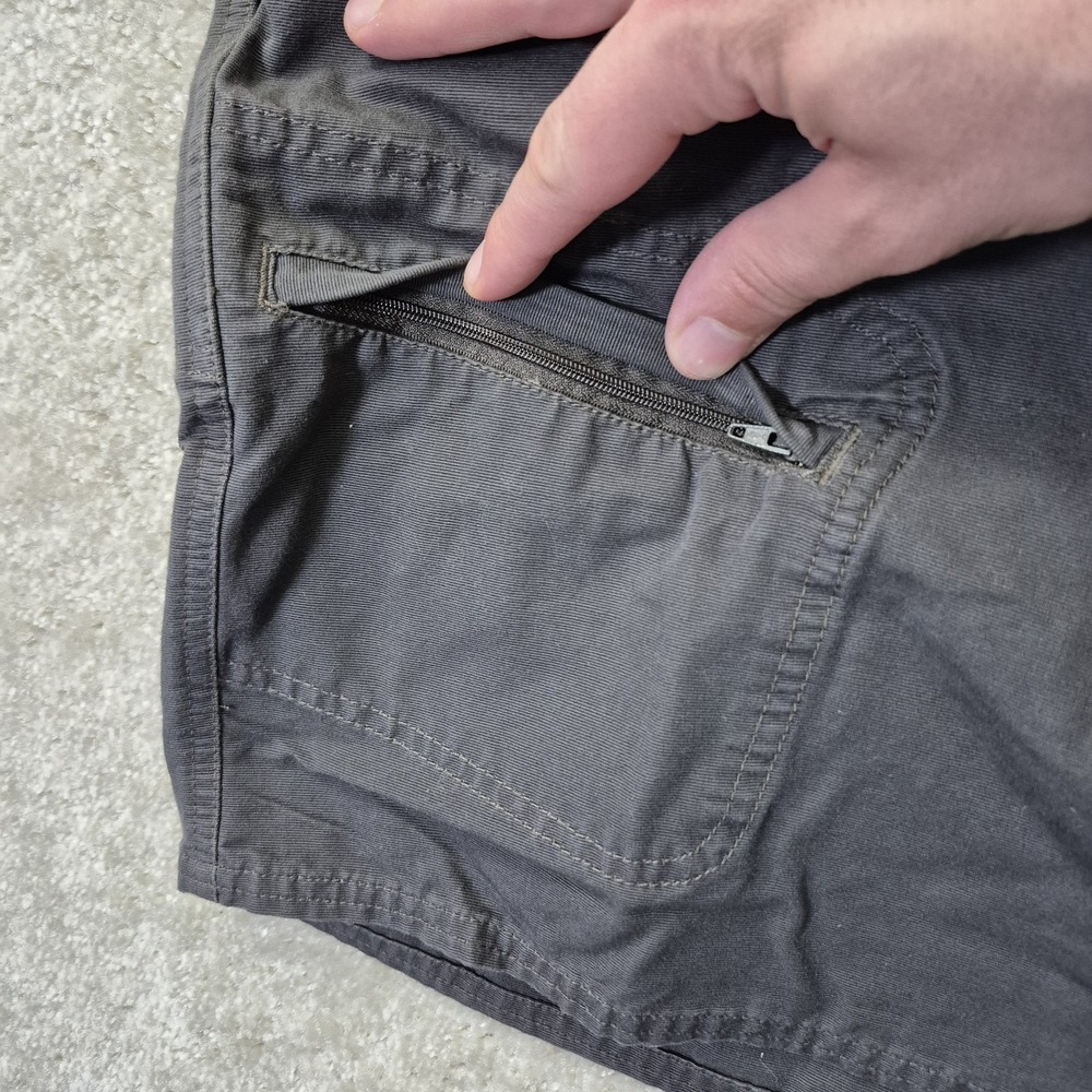 Woolrich Mens Little Fork Shorts Actual 37 Gray Belted Cotton Outdoor Pockets - Picture 2 of 13